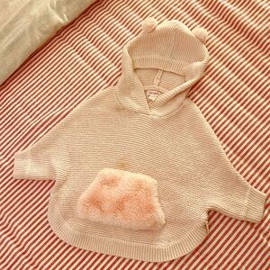 【sold】Cat & Jack Girls Furry Kangaroo Pocket Shiny Glitter Long Sleeve Sweate